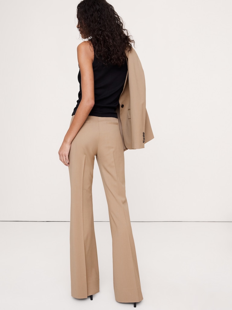 High-Rise Flare Italian Lightweight Wool Pant