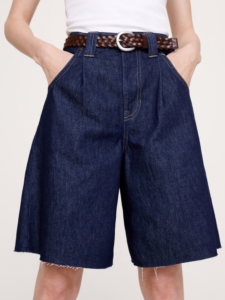 Mid-Rise Cotton Bermuda Short