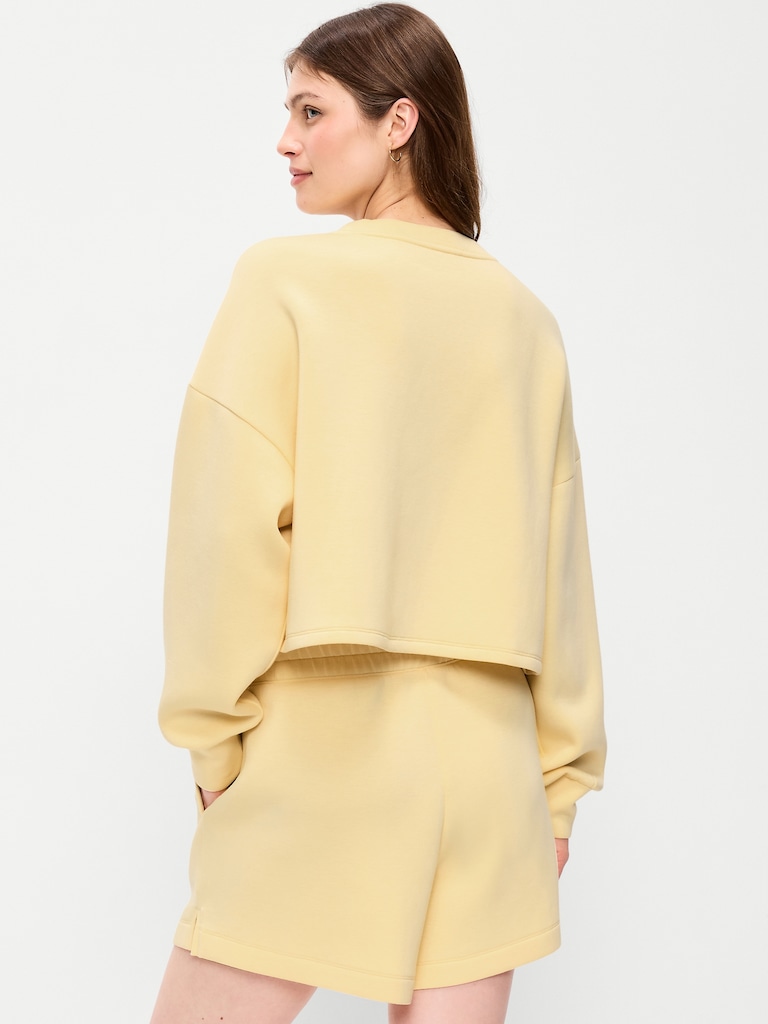 Bounce Fleece Crew-Neck Cropped Sweatshirt