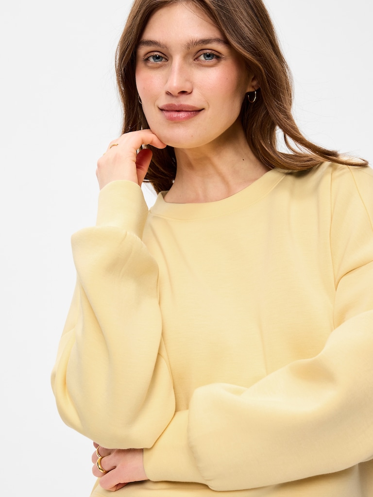 Bounce Fleece Crew-Neck Cropped Sweatshirt