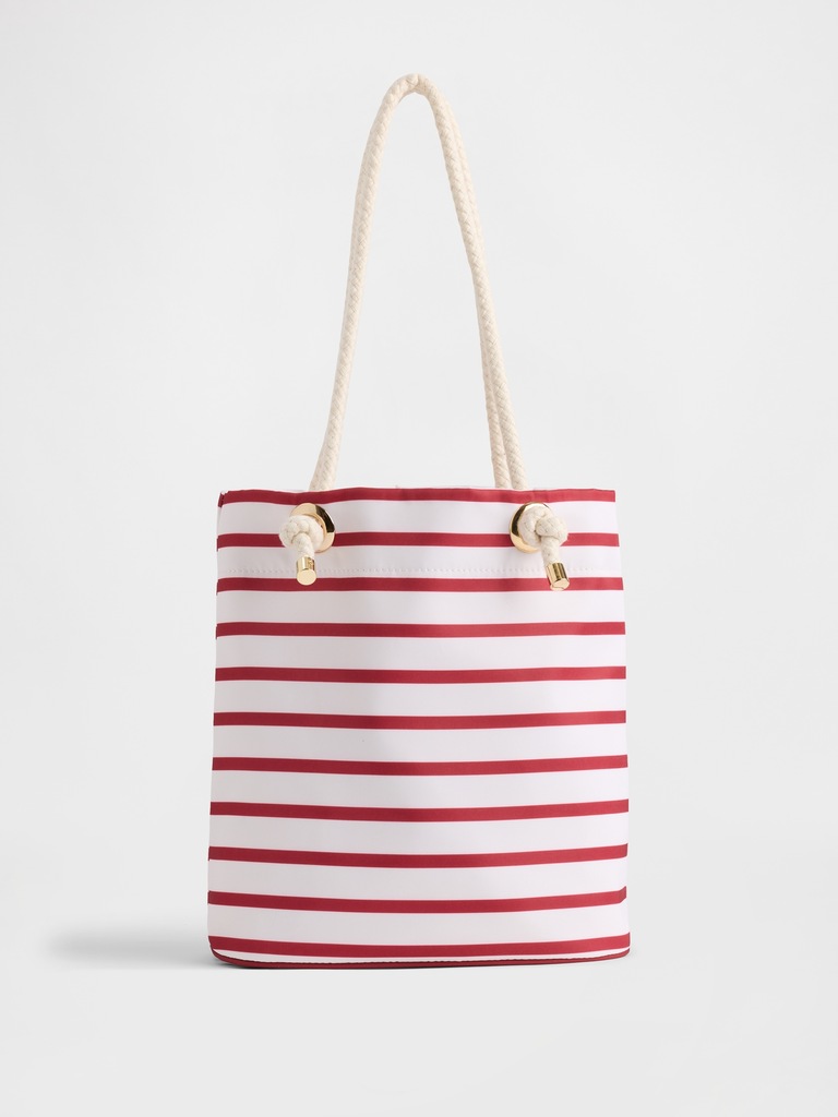 Stripe Nylon Bucket Bag