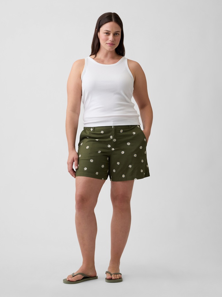5" Mid Rise Downtown Khaki Shorts