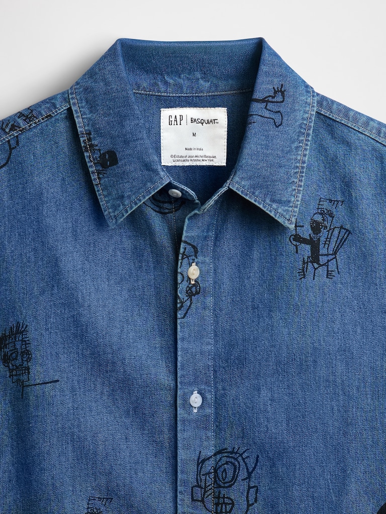Jean-Michel Basquiat Printed Denim Shirt