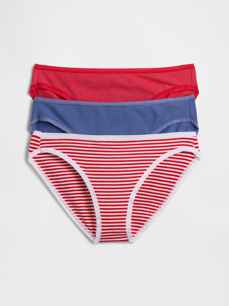 Culotte bikini en coton biologique extensible (paquet de 3)