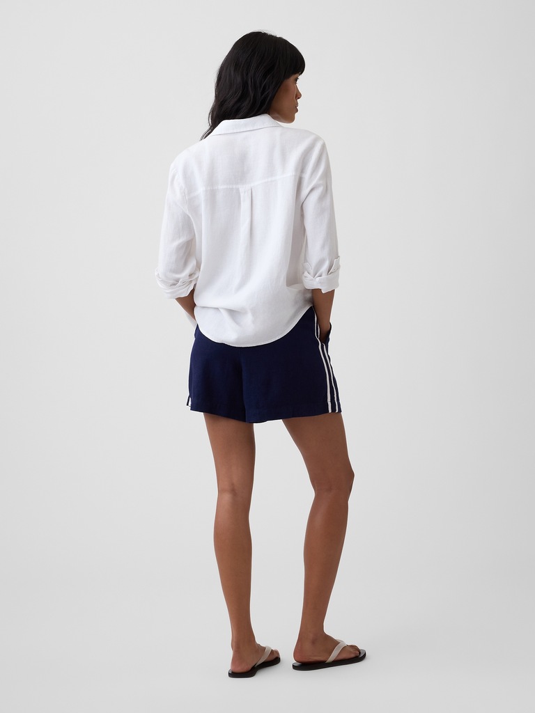 4" Pull-On Linen-Blend Shorts