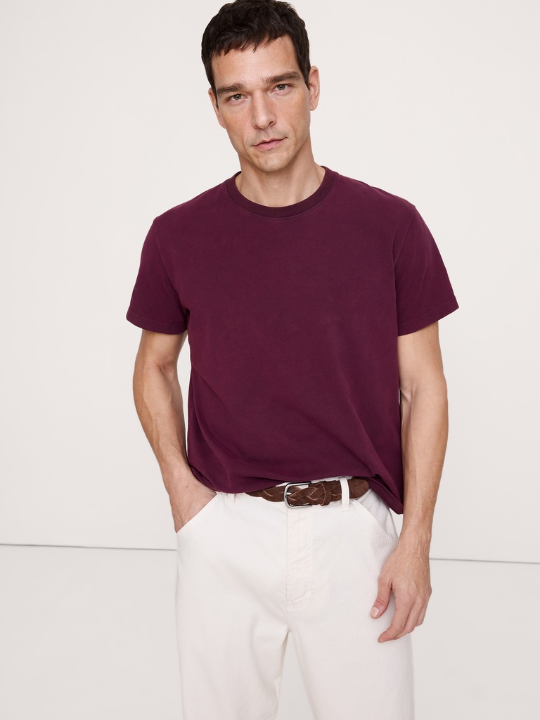 Sueded Cotton Crew-Neck T-Shirt