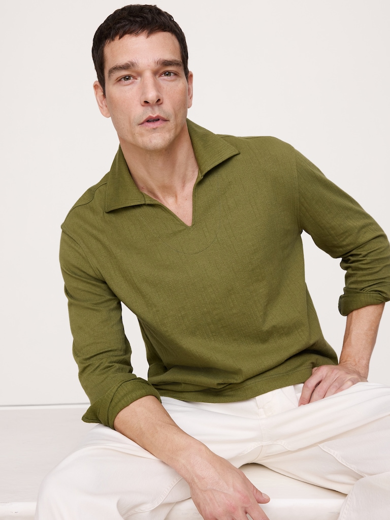 Jacquard Popover Polo