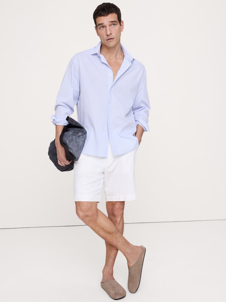 Relaxed-Fit Plaid Seersucker Shirt