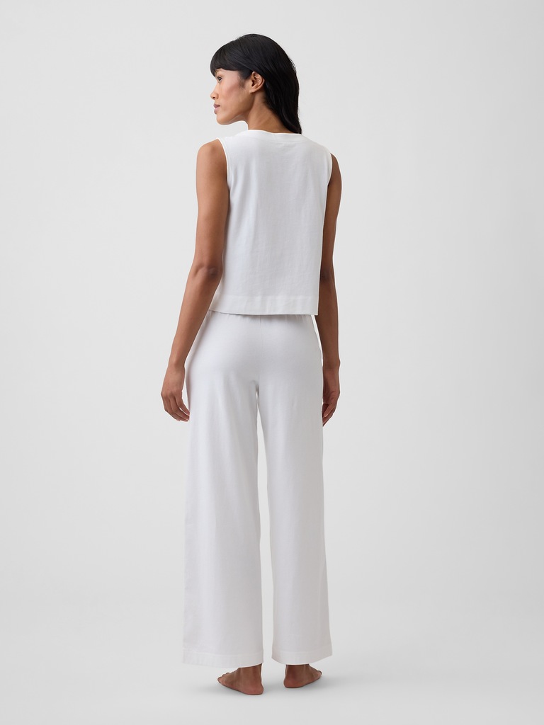 Heavyweight Pull-On Wide-Leg Crop Pants