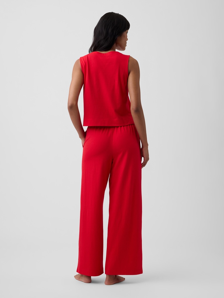 Heavyweight Pull-On Wide-Leg Crop Pants