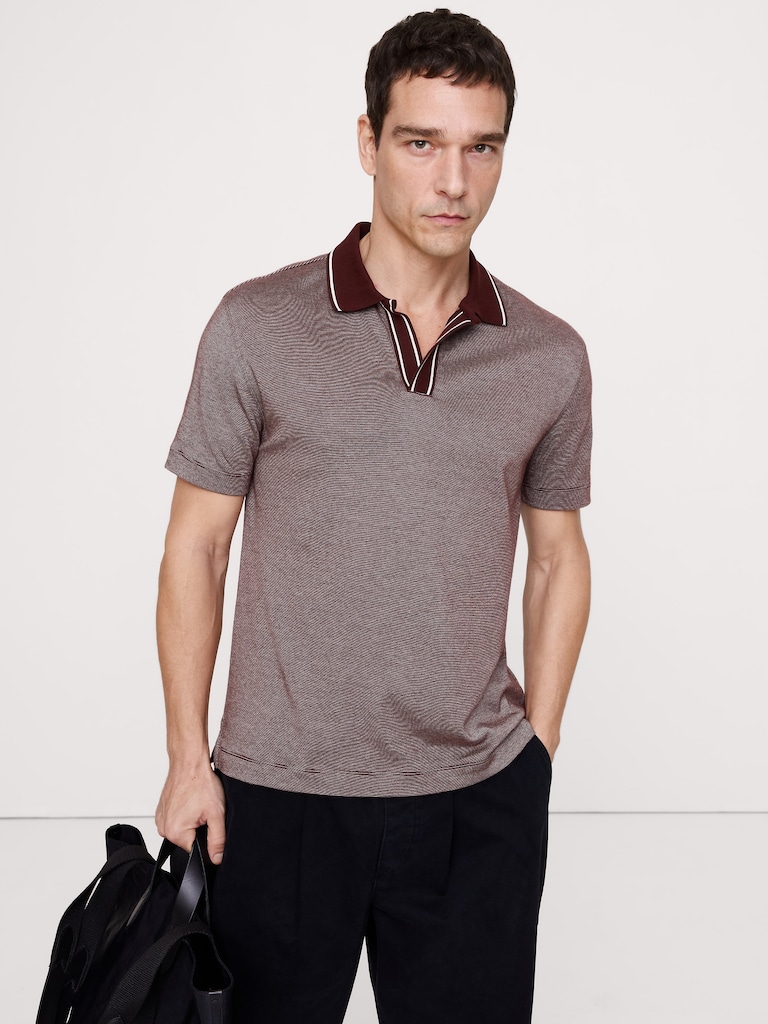 Luxury-Touch Johnny Collar Polo