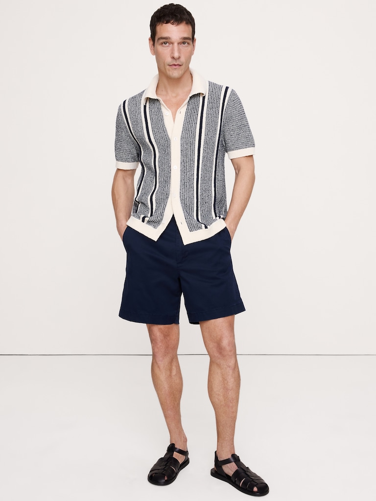 Bouclé Stripe Sweater Polo