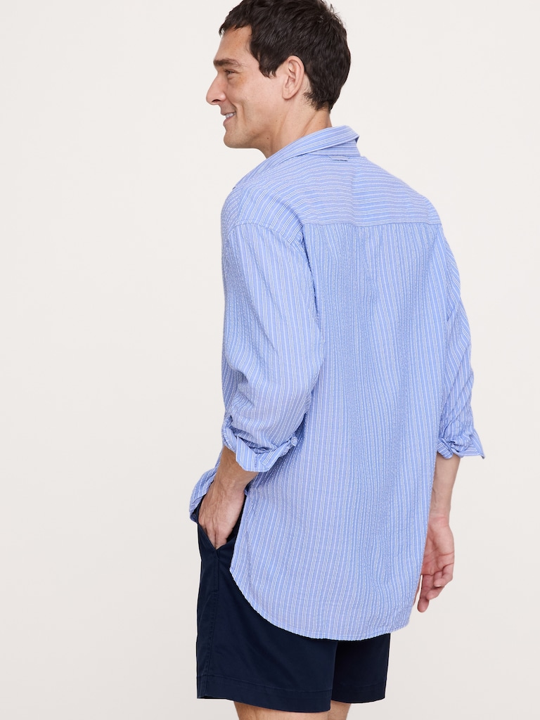 Relaxed-Fit Stripe Seersucker Shirt
