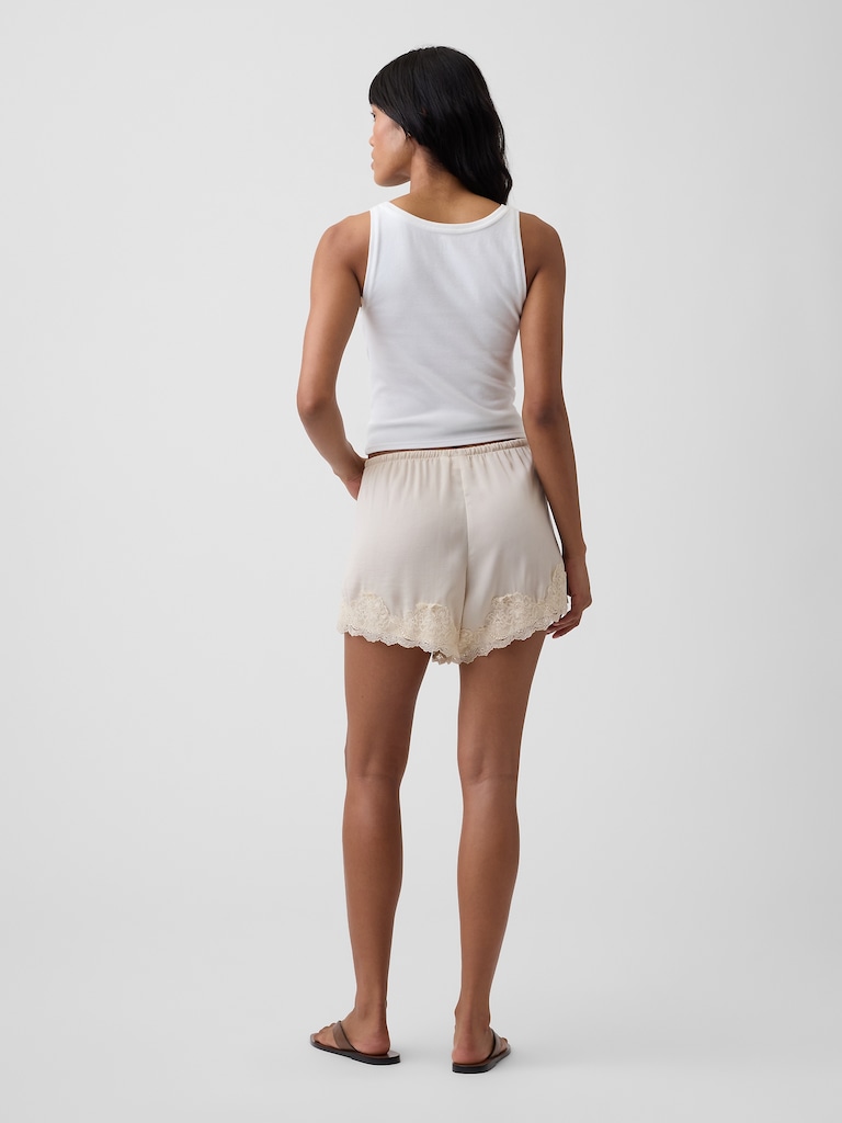 5" High Rise Pull-On Satin Shorts