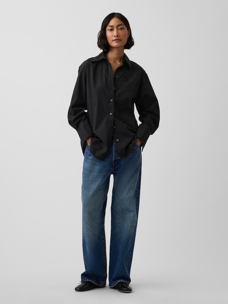 Chemise ample en popeline de coton biologique