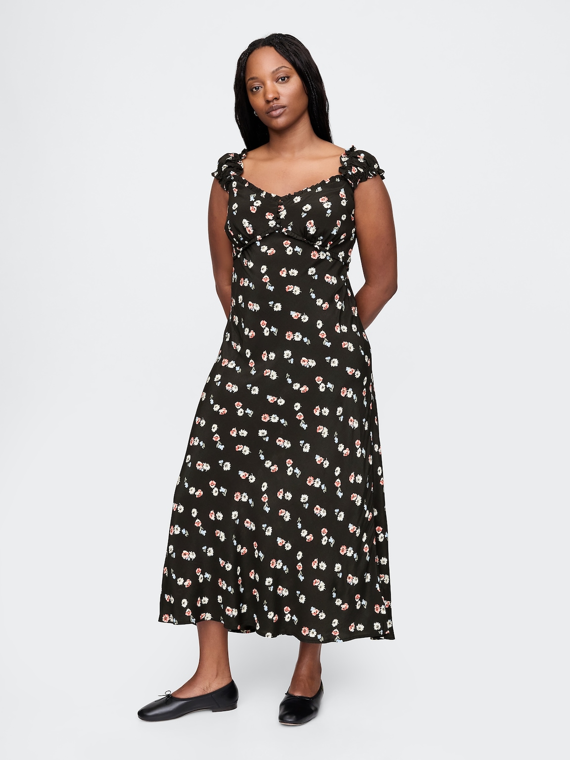 Crepe Sweetheart Maxi Dress