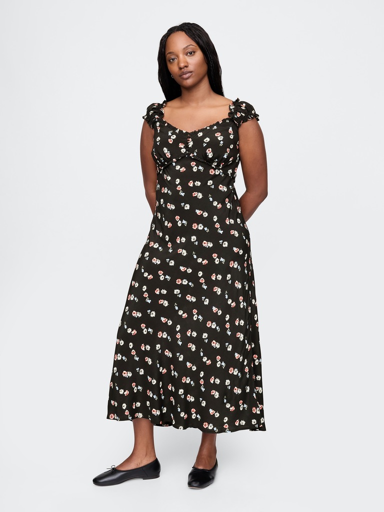 Crepe Sweetheart Maxi Dress