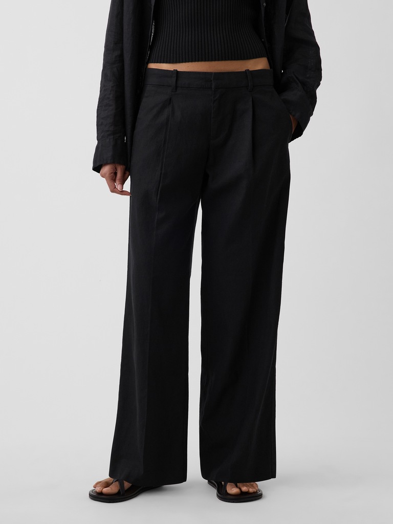 365 Low Rise Linen-Blend Trousers