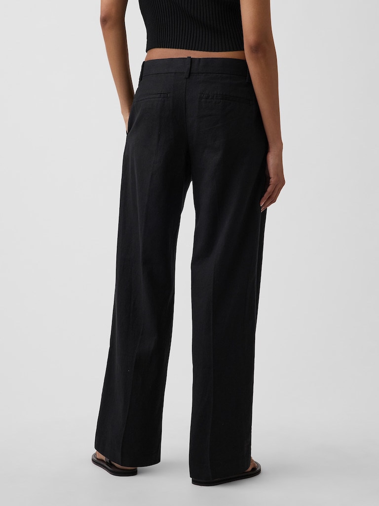 365 Low Rise Linen-Blend Trousers