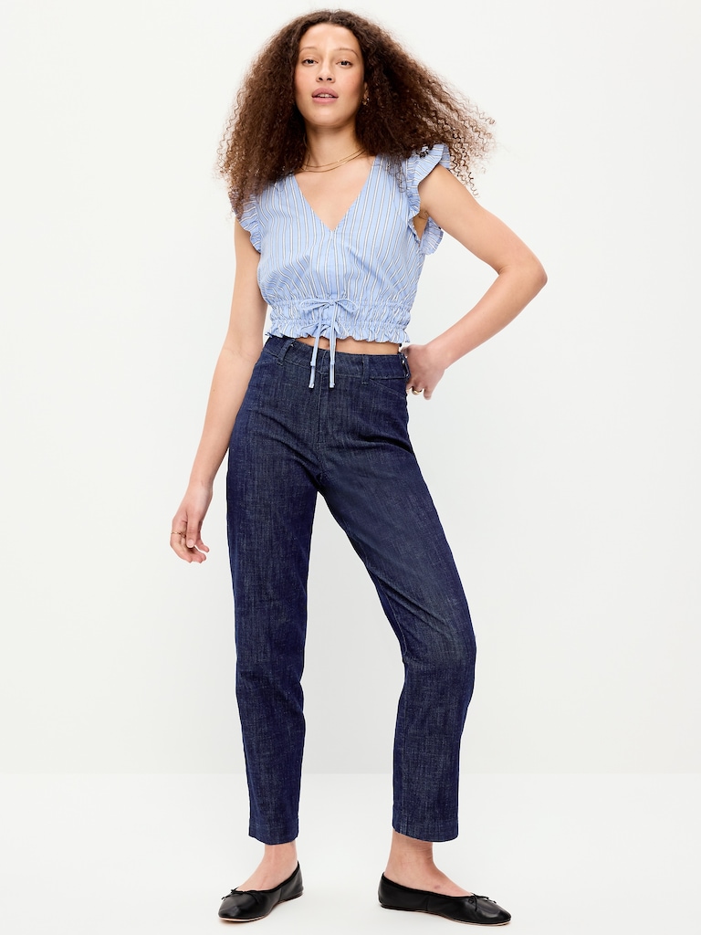 High-Waisted Pixie Straight Pants