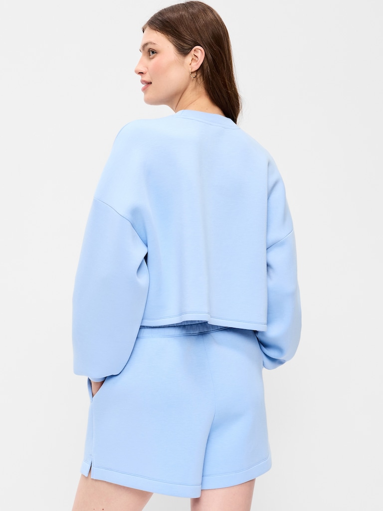 Bounce Fleece Crew-Neck Cropped Sweatshirt