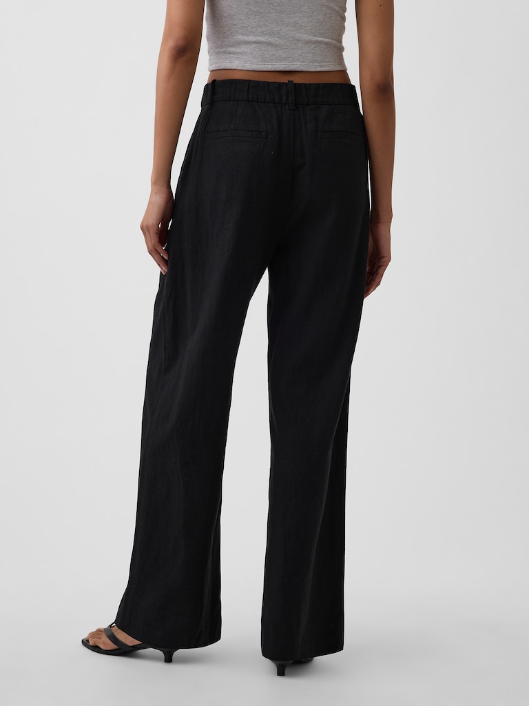 365 High Rise Linen-Blend Trousers
