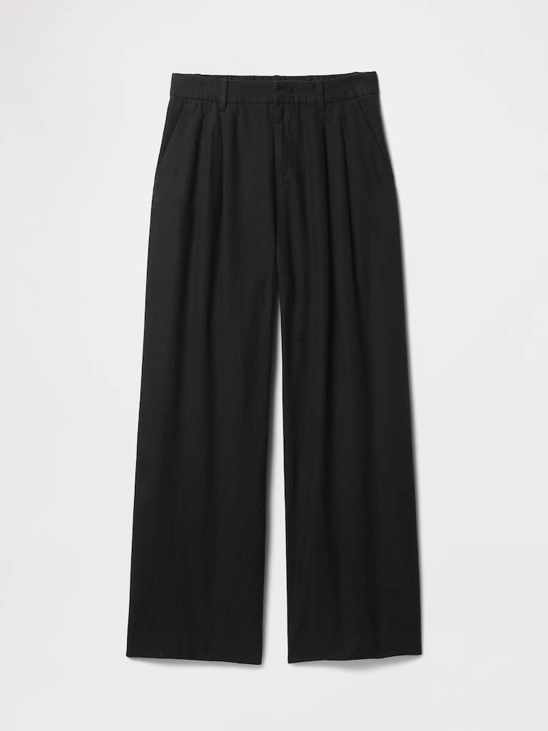 365 High Rise Linen-Blend Trousers