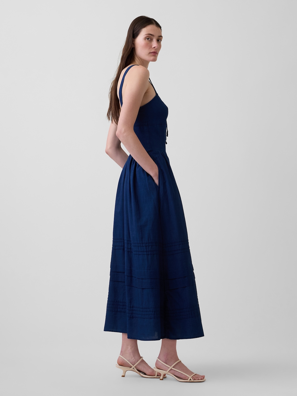 Lace-Up Corset Maxi Dress