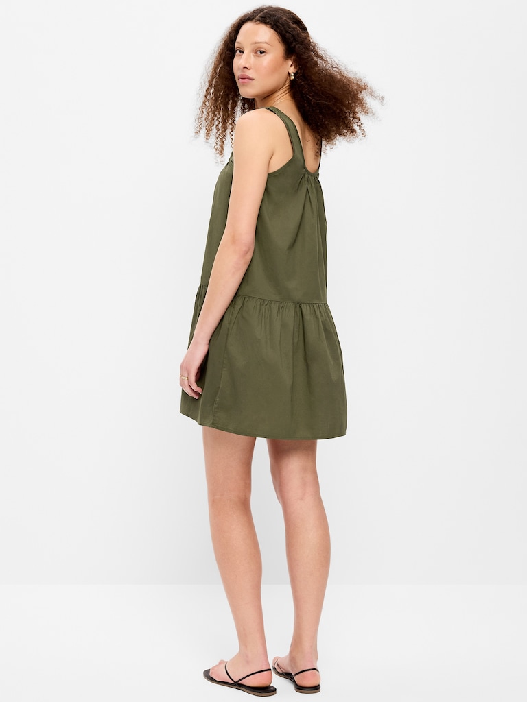 Drop-Waist Swing Mini Dress
