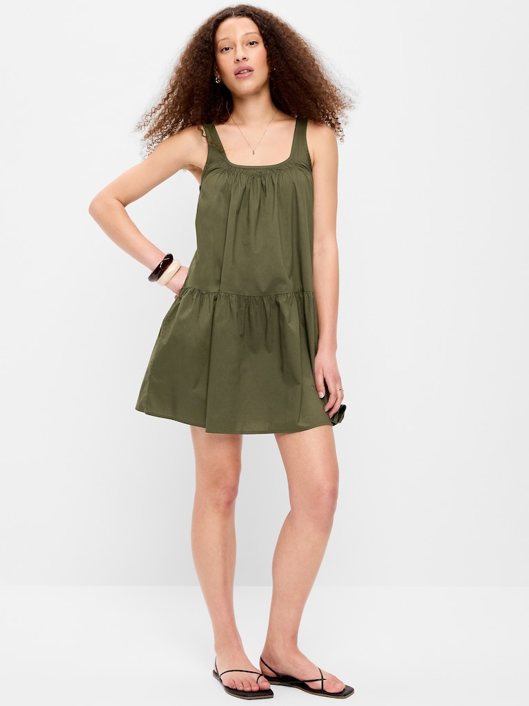 Drop-Waist Swing Mini Dress
