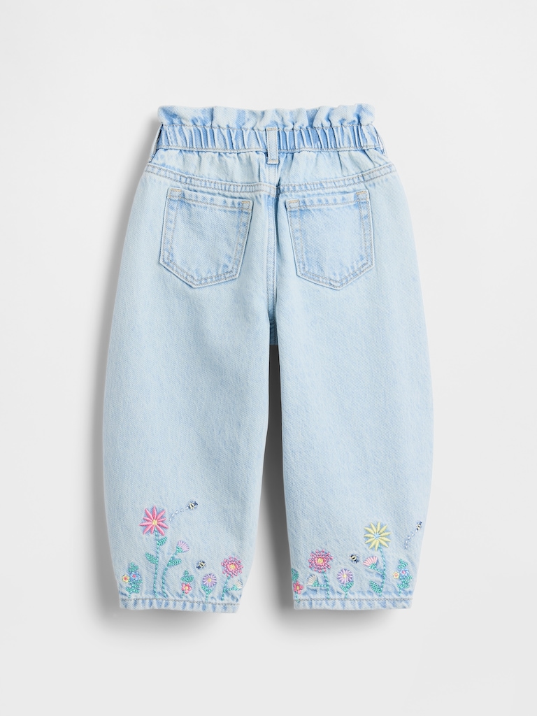 Baby & Toddler Floral Horseshoe Jeans