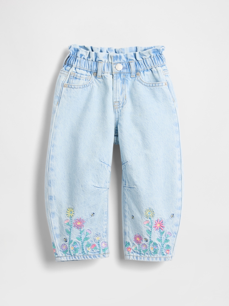 Baby & Toddler Floral Horseshoe Jeans