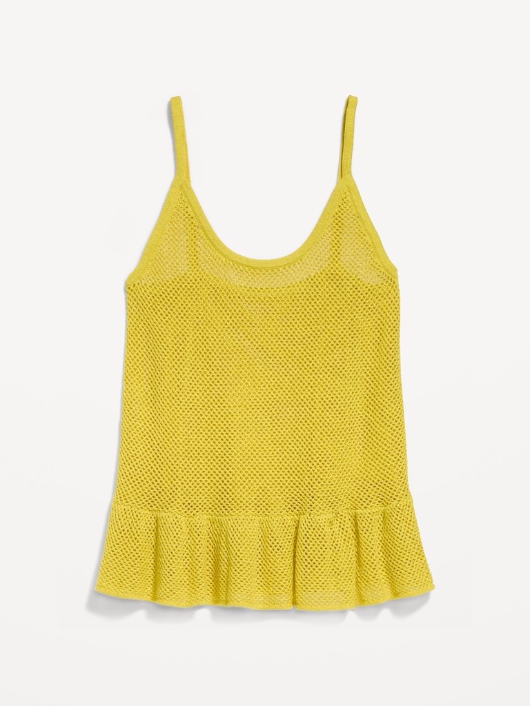 Metallic Peplum Tank Top