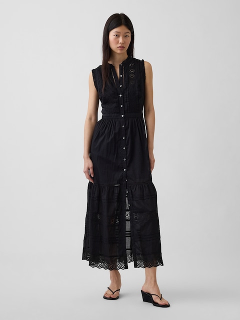 chinese dress ladies GAP Womens Smocked Waist Maxi Dress, Black 1, X-Small Petite at Amazon  Women's Clothing store
