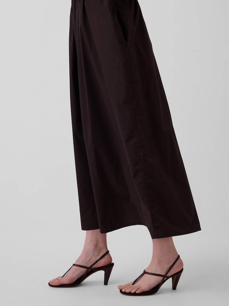 Poplin Drop-Waist Maxi Dress