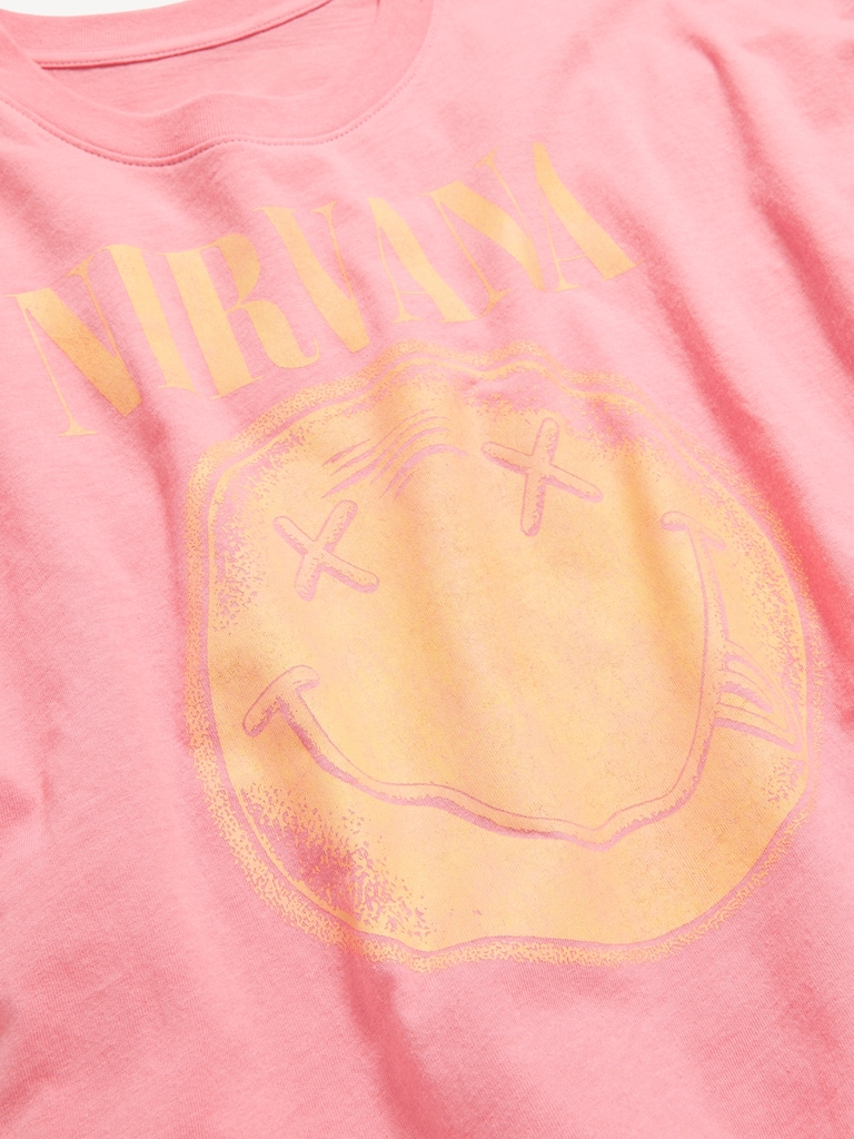 Crew-Neck Oversized Crop Graphic T-Shirt