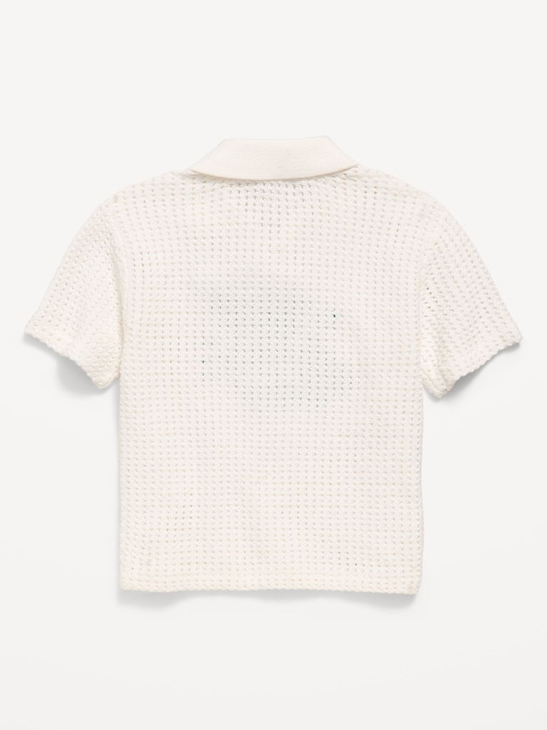 Oversized Collared Graphic Sweater for Toddler Boys