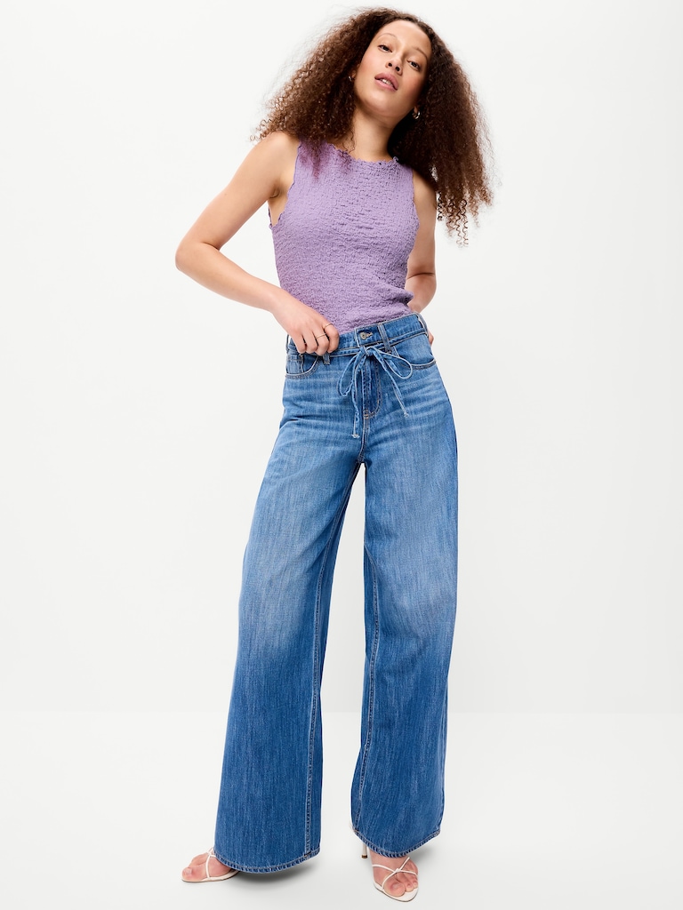 Sleeveless Smocked Tank Top