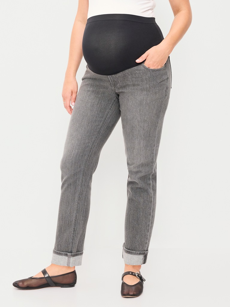 Maternity Full-Panel Wow Boyfriend Jeans