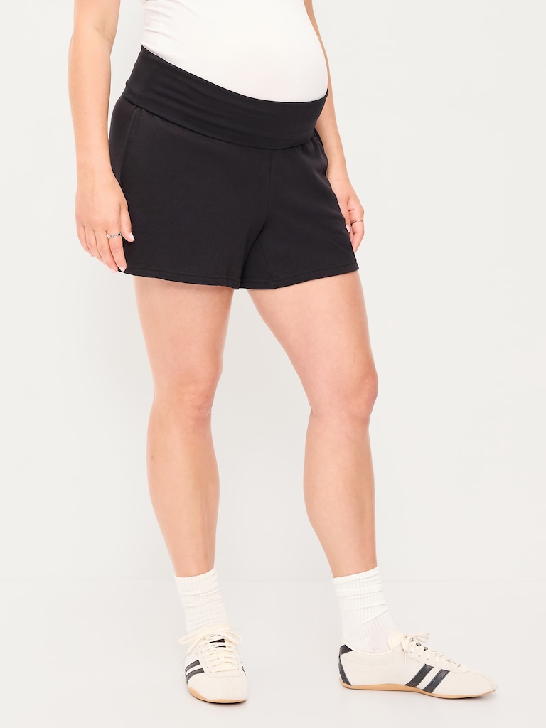 Maternity Fleece Pull-On Shorts -- 5-inch inseam
