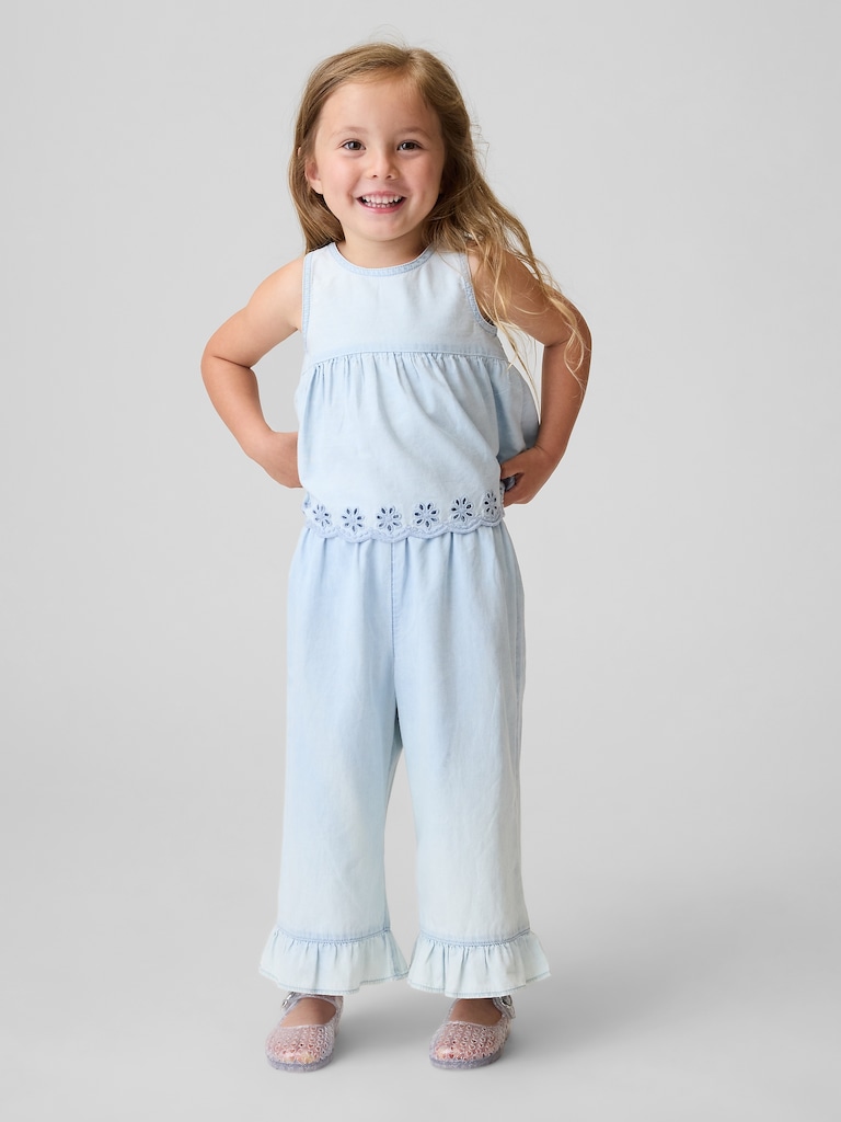 Baby & Toddler Eyelet Denim Outfit Set