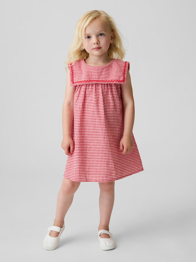 Baby & Toddler Linen-Cotton Gingham Sailor Dress