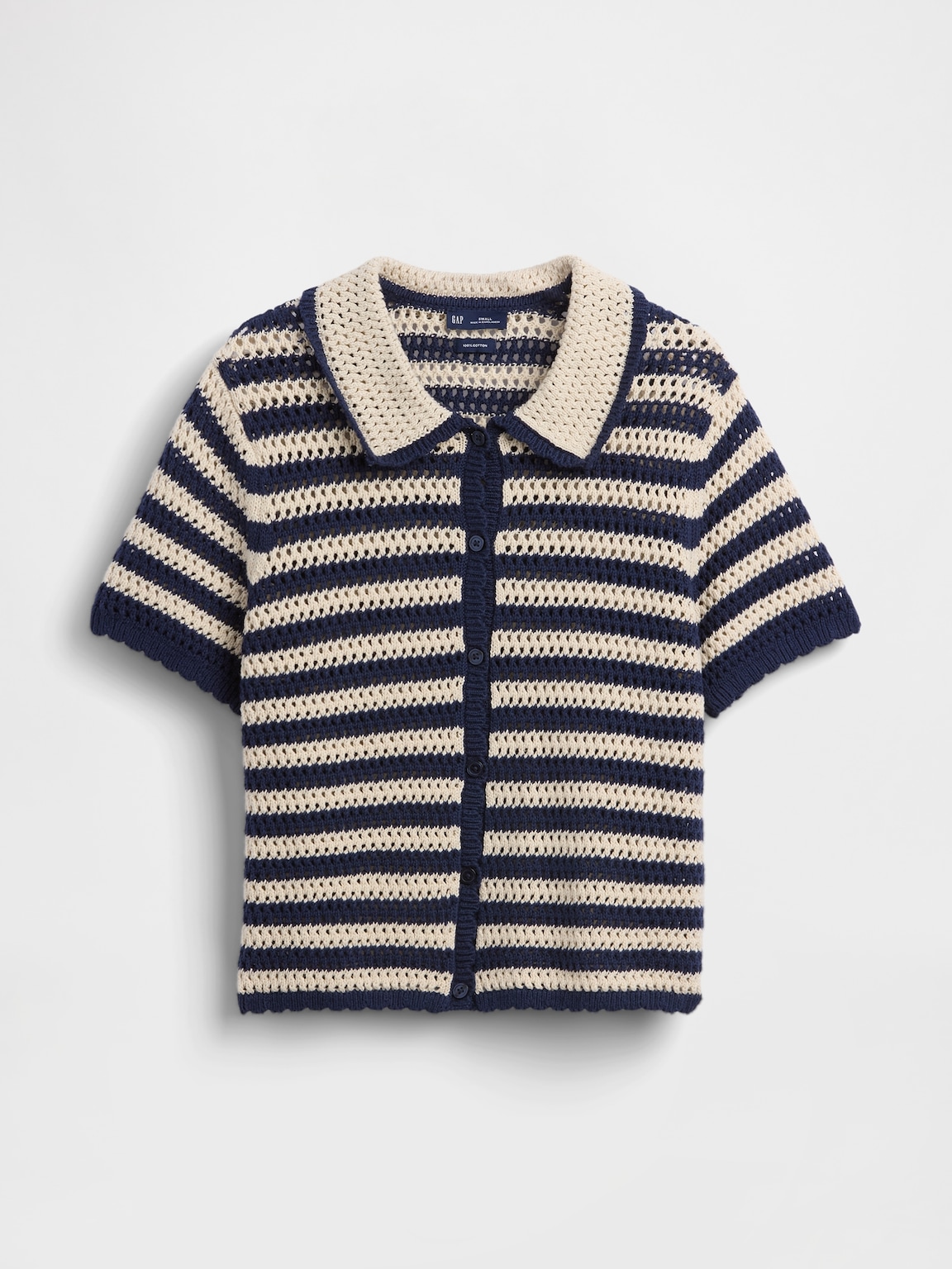 100% Cotton Crochet Relaxed Sweater Shirt