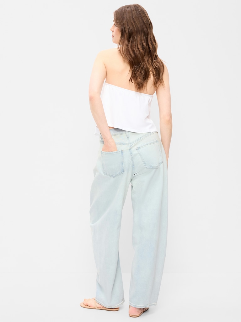 High-Waisted Rounded Wide-Leg Barrel Jeans