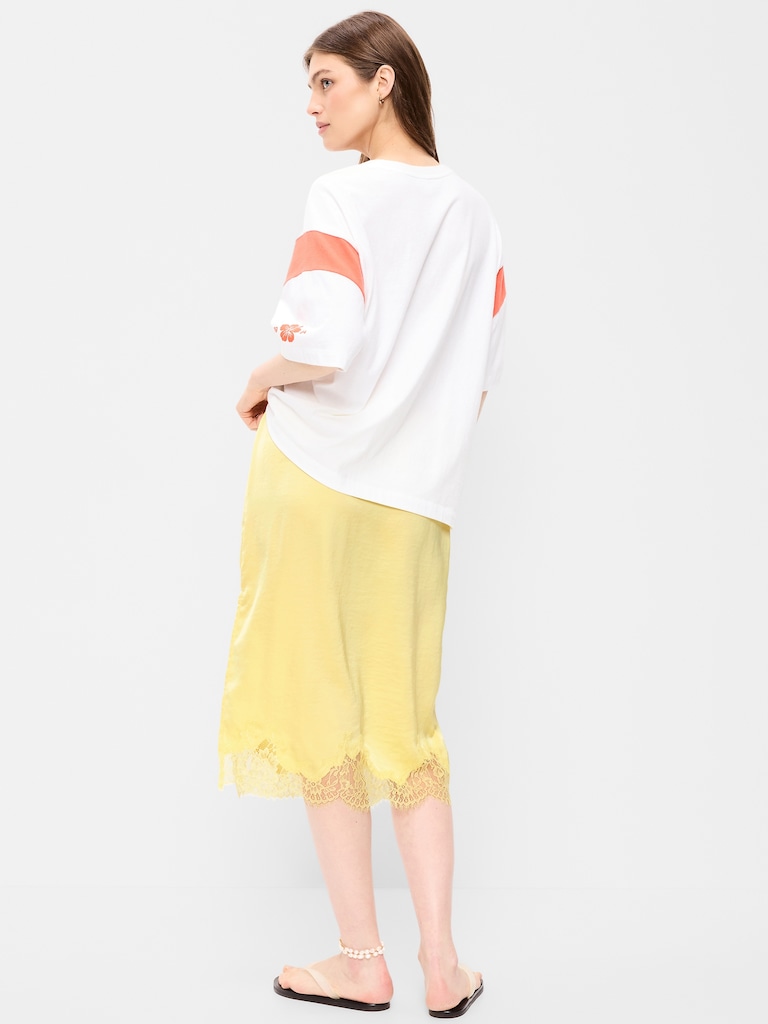 Lace Slip Midi Skirt