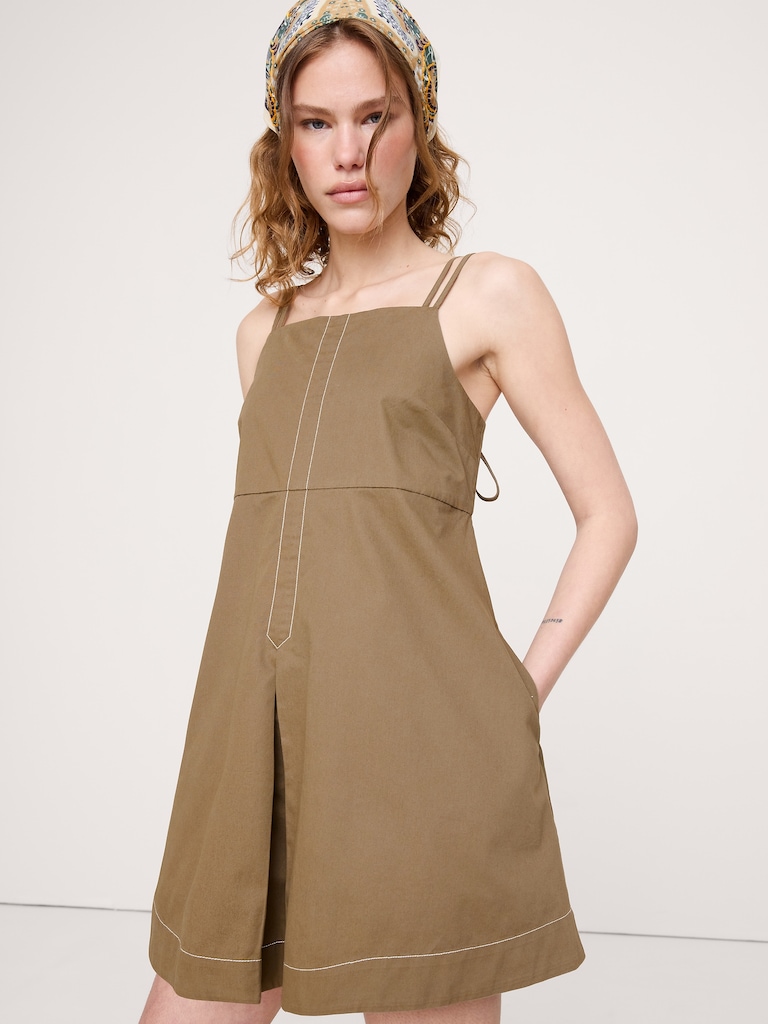 Robe courte en sergé de coton