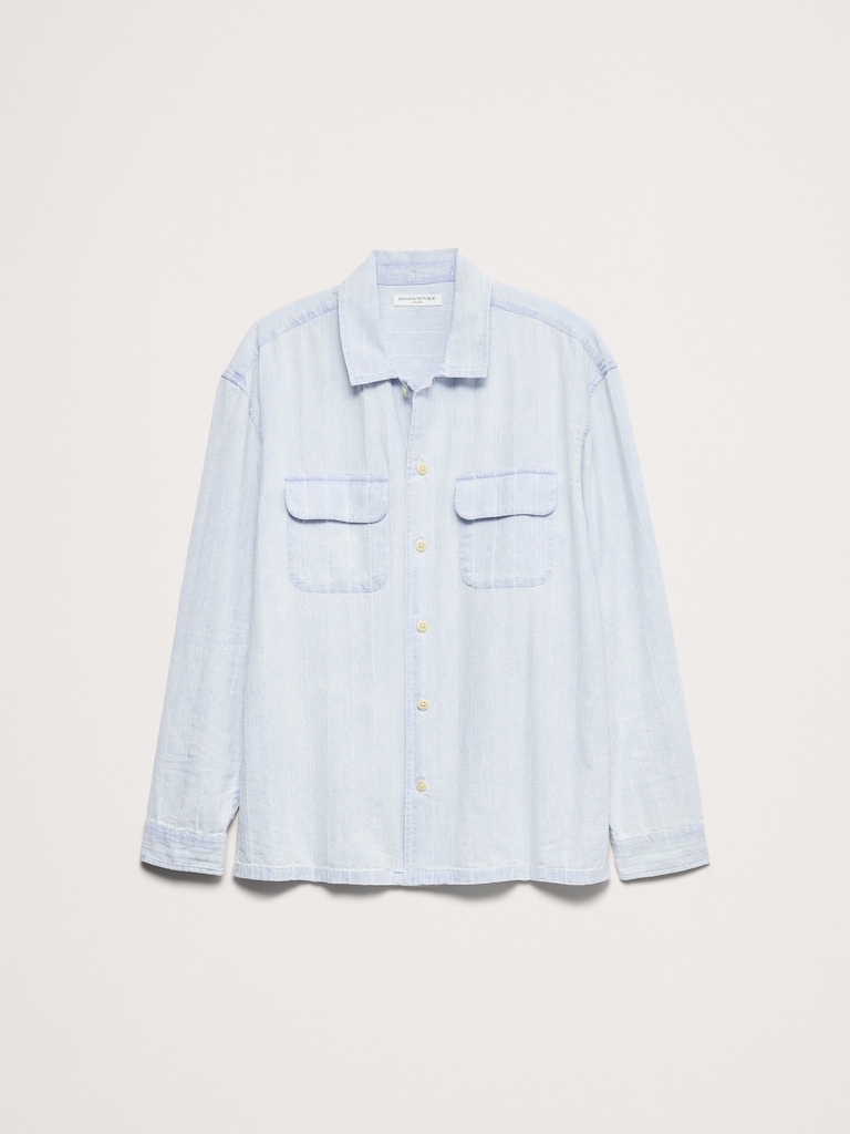 Relaxed-Fit Denim Long-Sleeve Resort Shirt