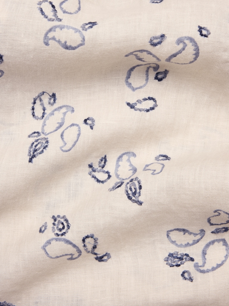 Standard-Fit Embroidered Linen Resort Shirt