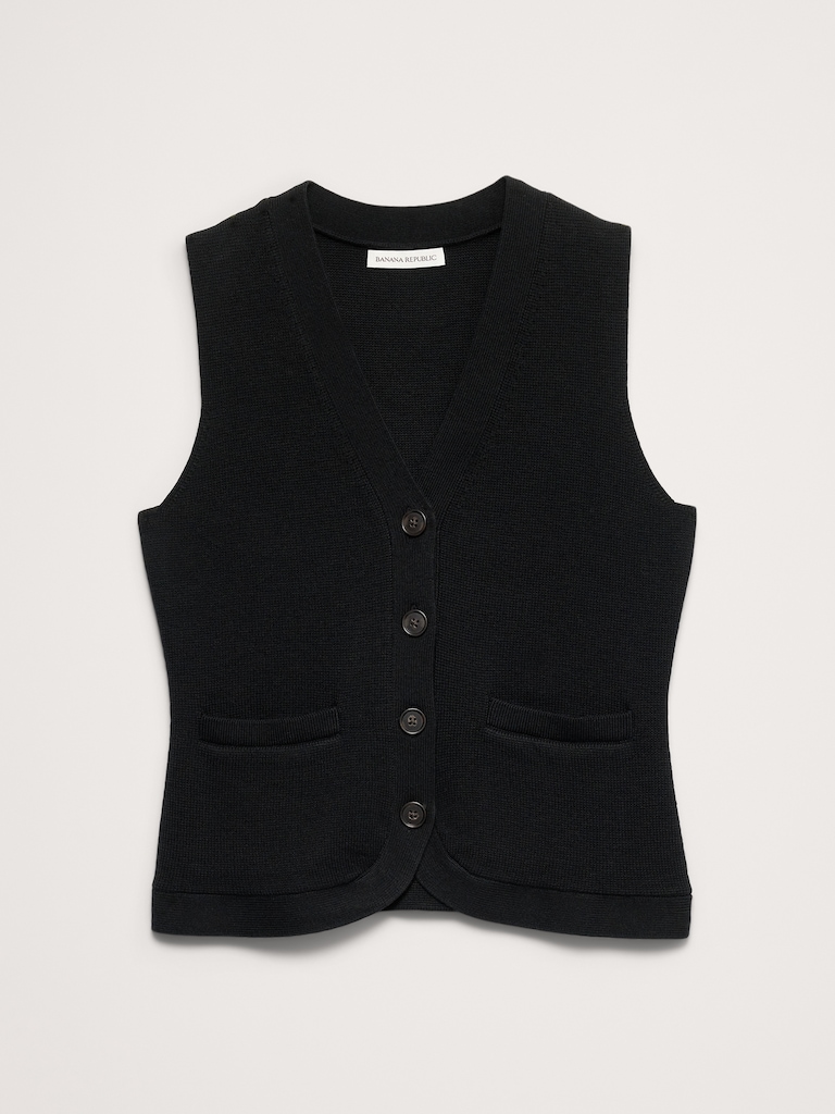 Larkspur Cotton-Silk Sweater Vest