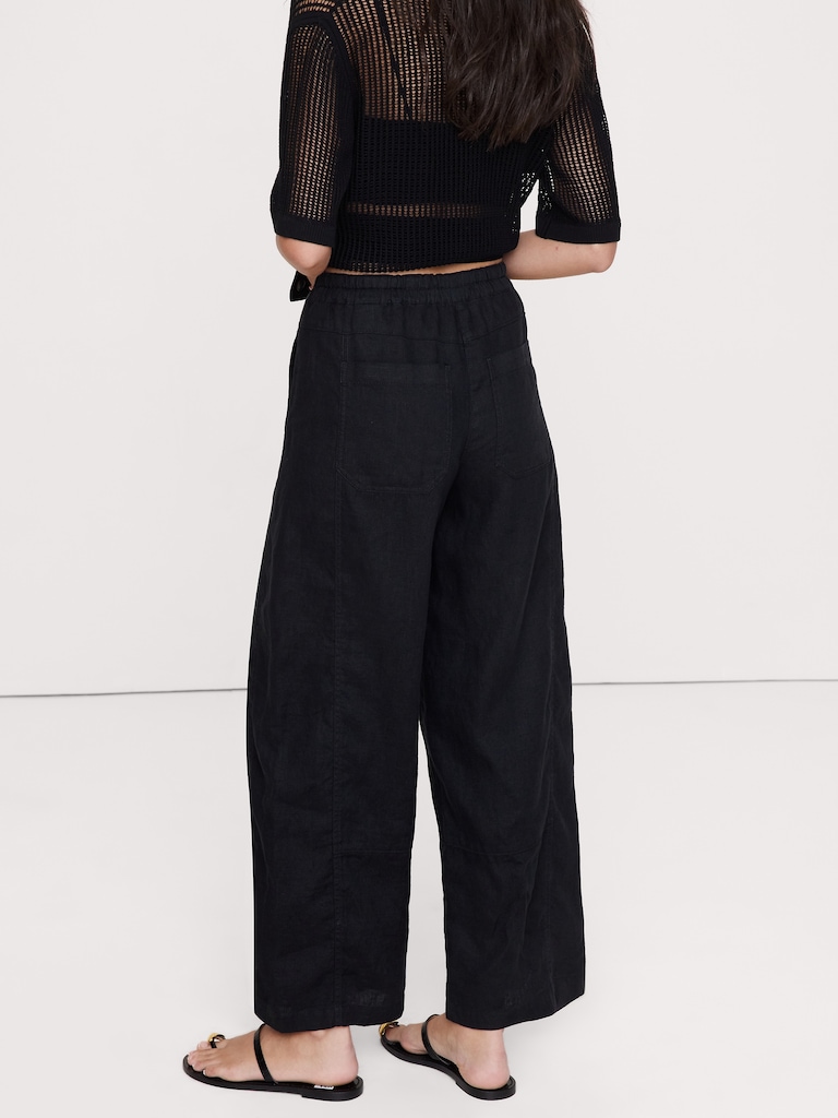 Mid-Rise Relaxed Painter Pull-On Pant in Linen